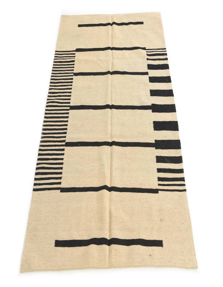 Detail image of  3' 5 x 5'  Hand Woven Kilim Modern Wool Rug