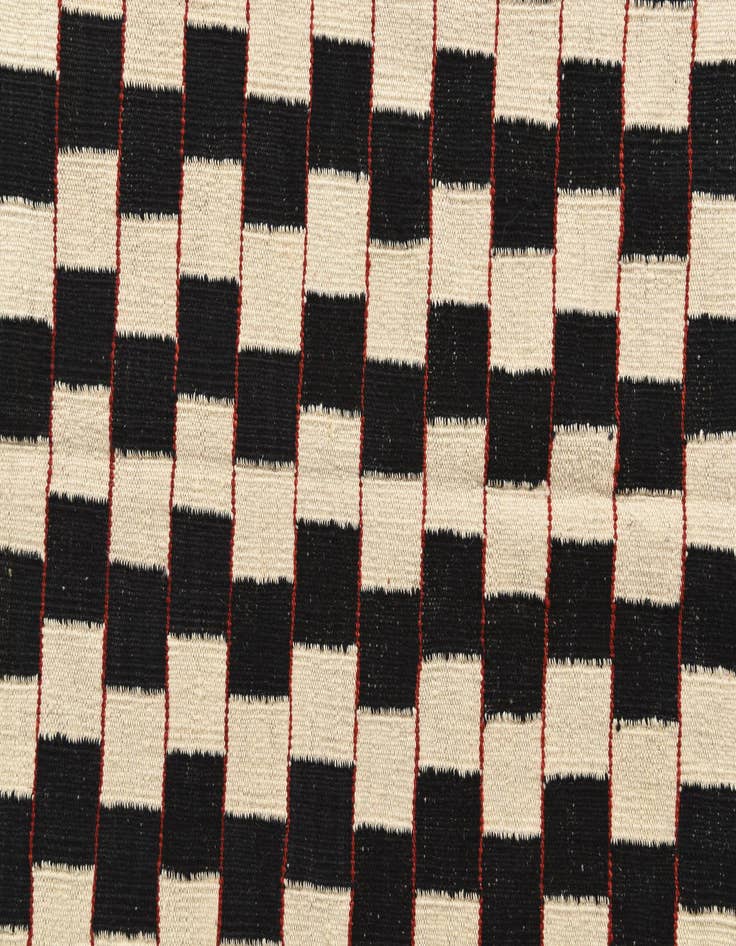 Detail image of  4' 7 x 5' 8  Hand Woven Kilim Modern Wool Rug