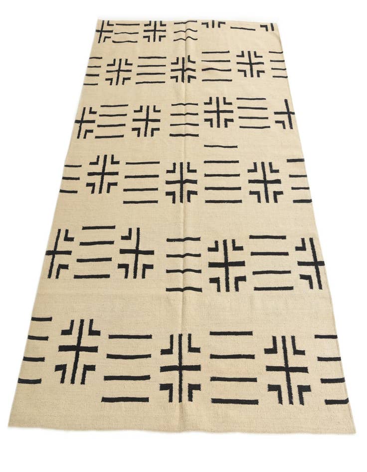 Detail image of  5' 5 x 6' 6  Hand Woven Kilim Modern Wool Rug