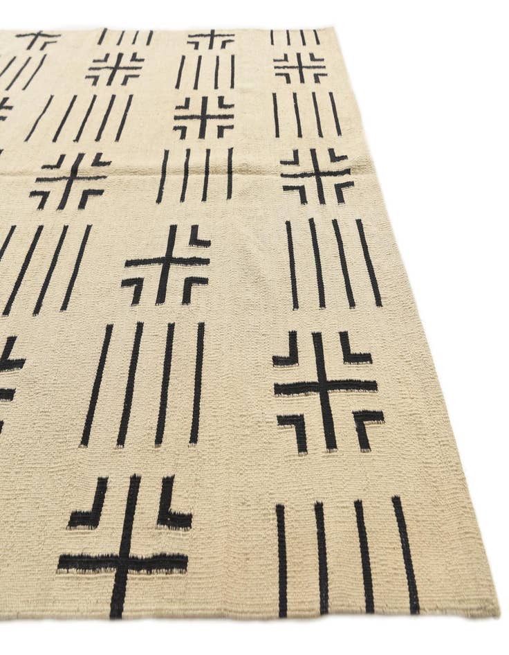 Detail image of  5' 5 x 6' 6  Hand Woven Kilim Modern Wool Rug