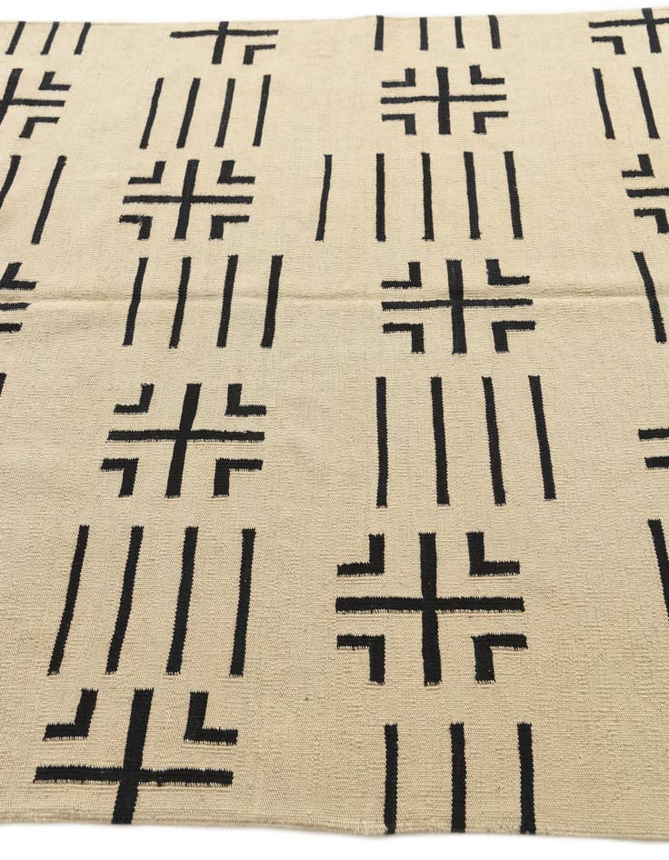 Detail image of  5' 5 x 6' 6  Hand Woven Kilim Modern Wool Rug