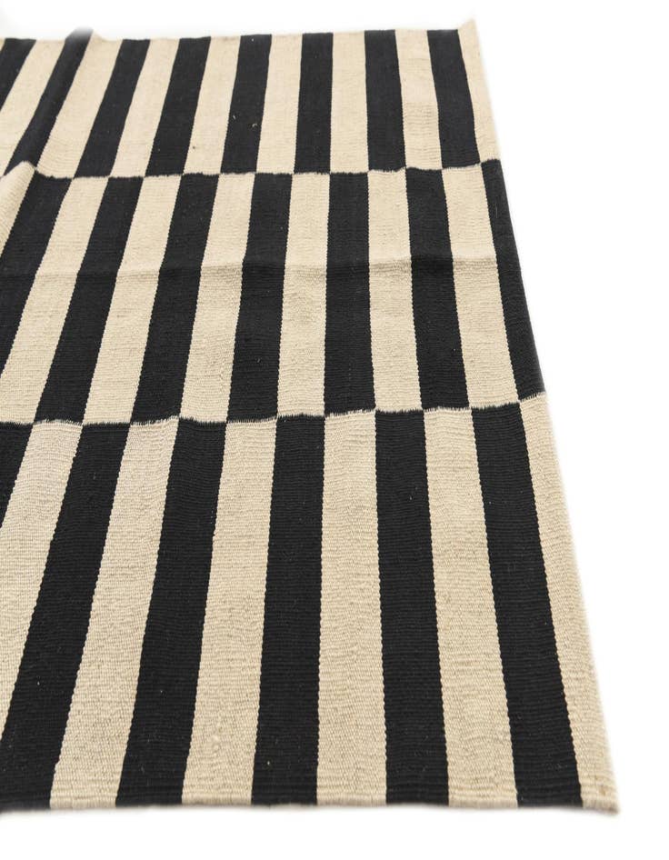 Detail image of  3' 4 x 4' 9  Hand Woven Kilim Modern Wool Rug