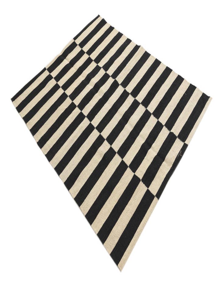 Detail image of  2' 7 x 4' 7  Hand Woven Kilim Modern Wool Rug