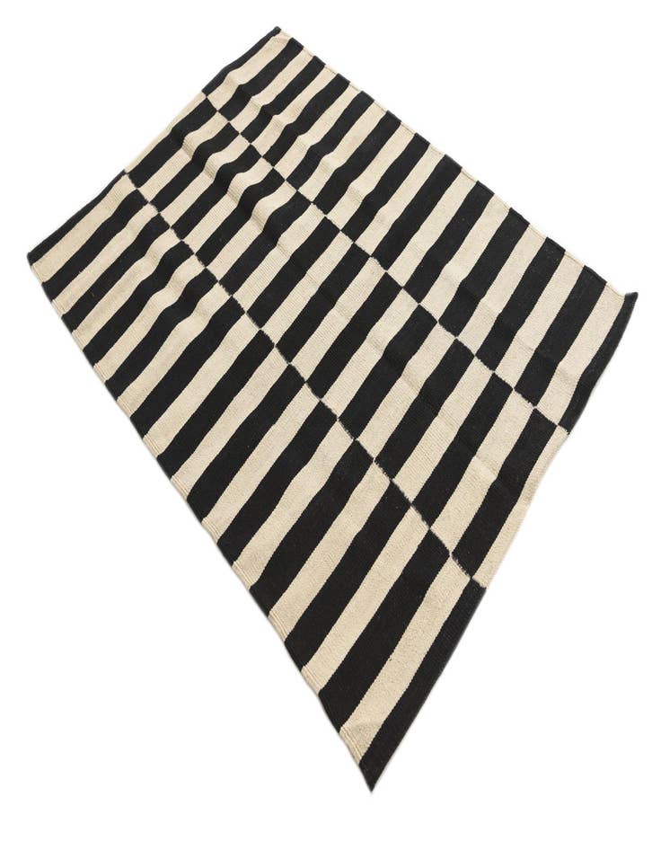 Detail image of  3' 5 x 4' 10  Hand Woven Kilim Modern Wool Rug