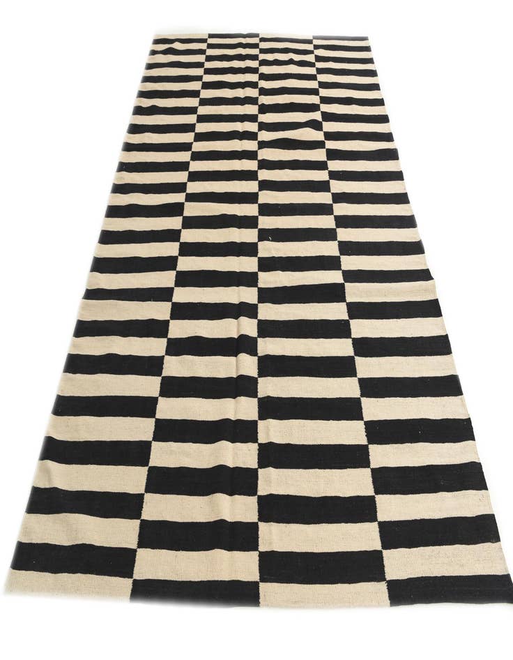 Detail image of  6' 7 x 9' 8  Hand Woven Kilim Modern Wool Rug