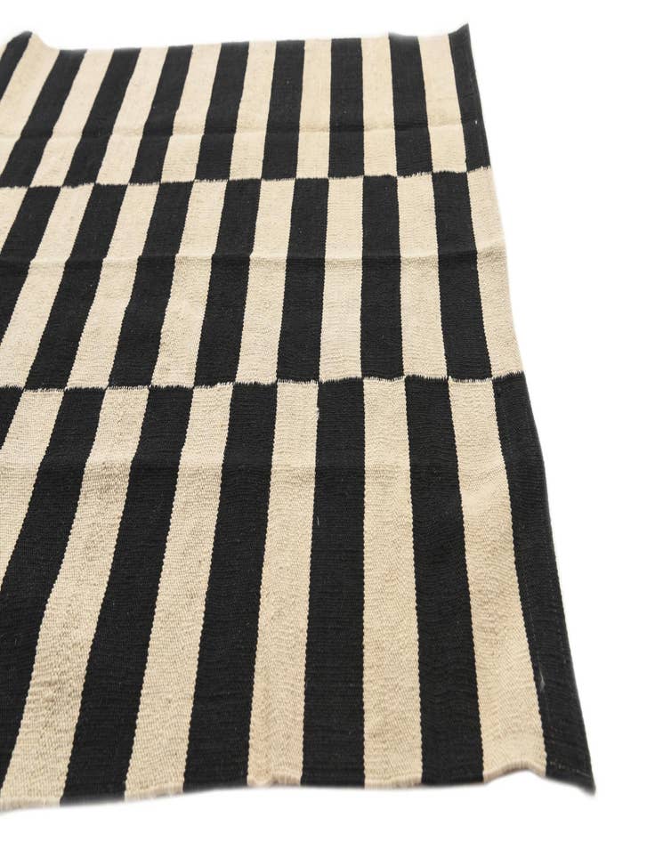 Detail image of  3' 7 x 4' 8  Hand Woven Kilim Modern Wool Rug