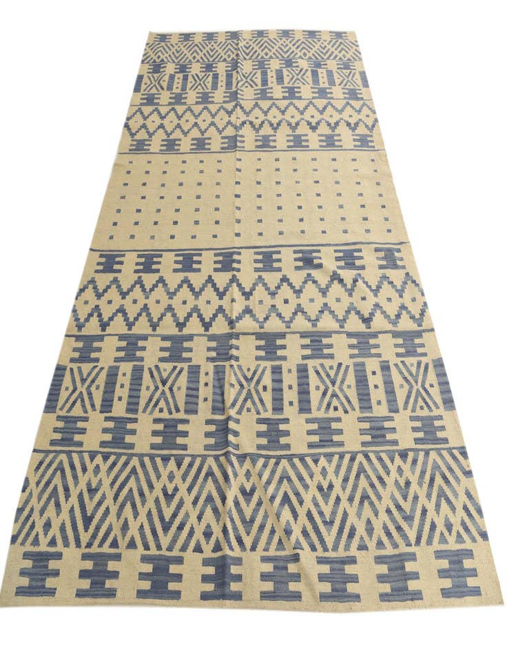 Detail image of  6' 8 x 9' 9  Hand Woven Kilim Modern Wool Rug