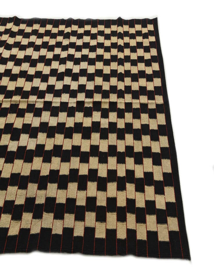 Detail image of  5' 2 x 6'  Hand Woven Kilim Modern Wool Rug