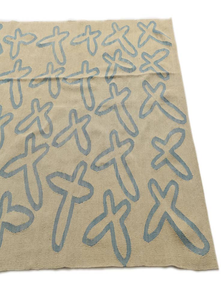 Detail image of  6' 9 x 7' 10  Hand Woven Kilim Modern Wool Rug