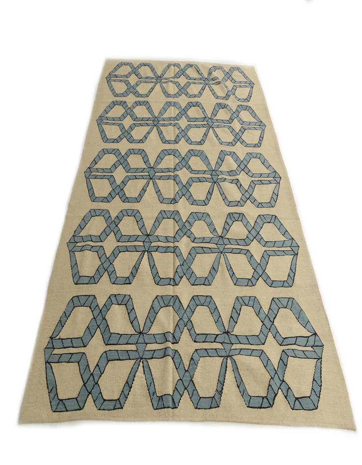 Detail image of  6' 9 x 9' 7  Hand Woven Kilim Modern Wool Rug