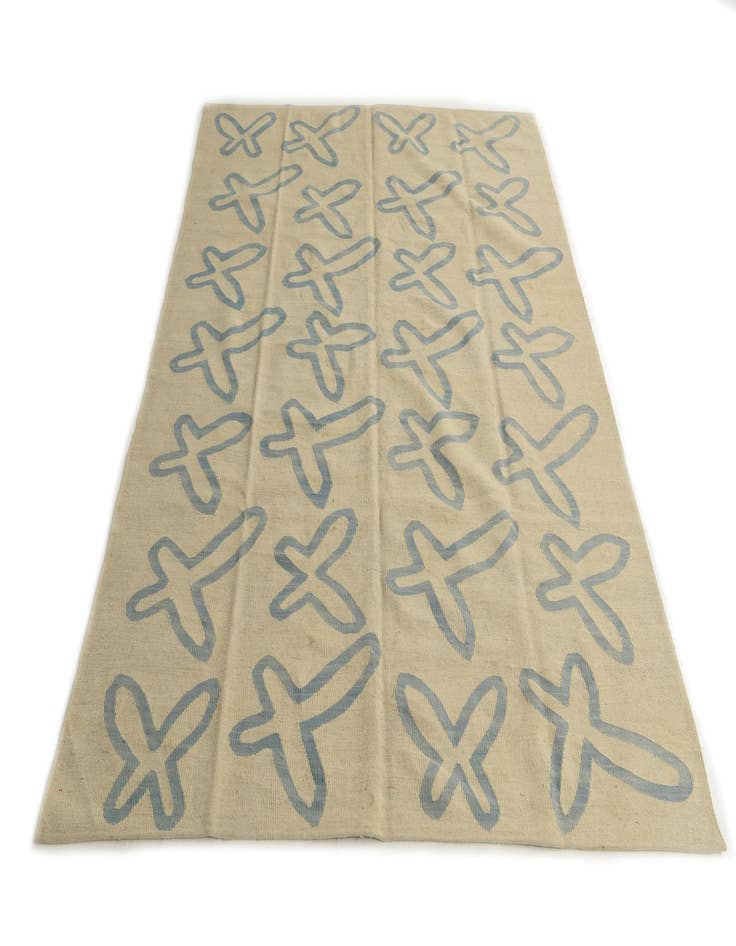 Detail image of  5' 8 x 7' 10  Hand Woven Kilim Modern Wool Rug