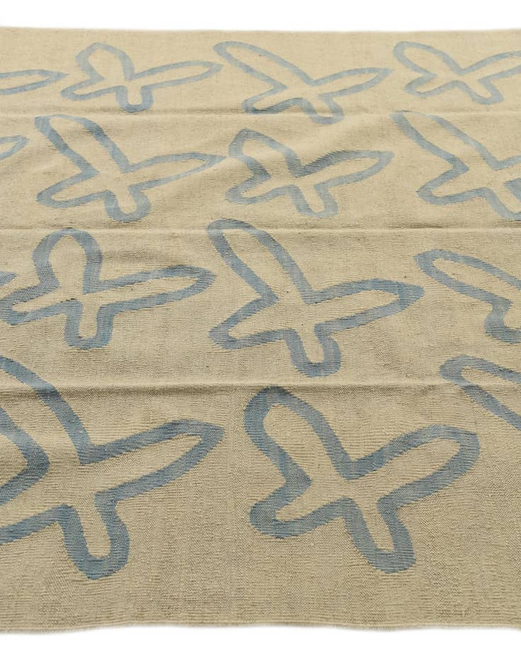 Detail image of  5' 8 x 7' 10  Hand Woven Kilim Modern Wool Rug
