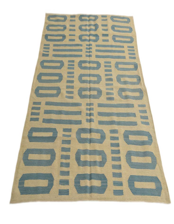 Detail image of  4' 9 x 6' 7  Hand Woven Kilim Modern Wool Rug