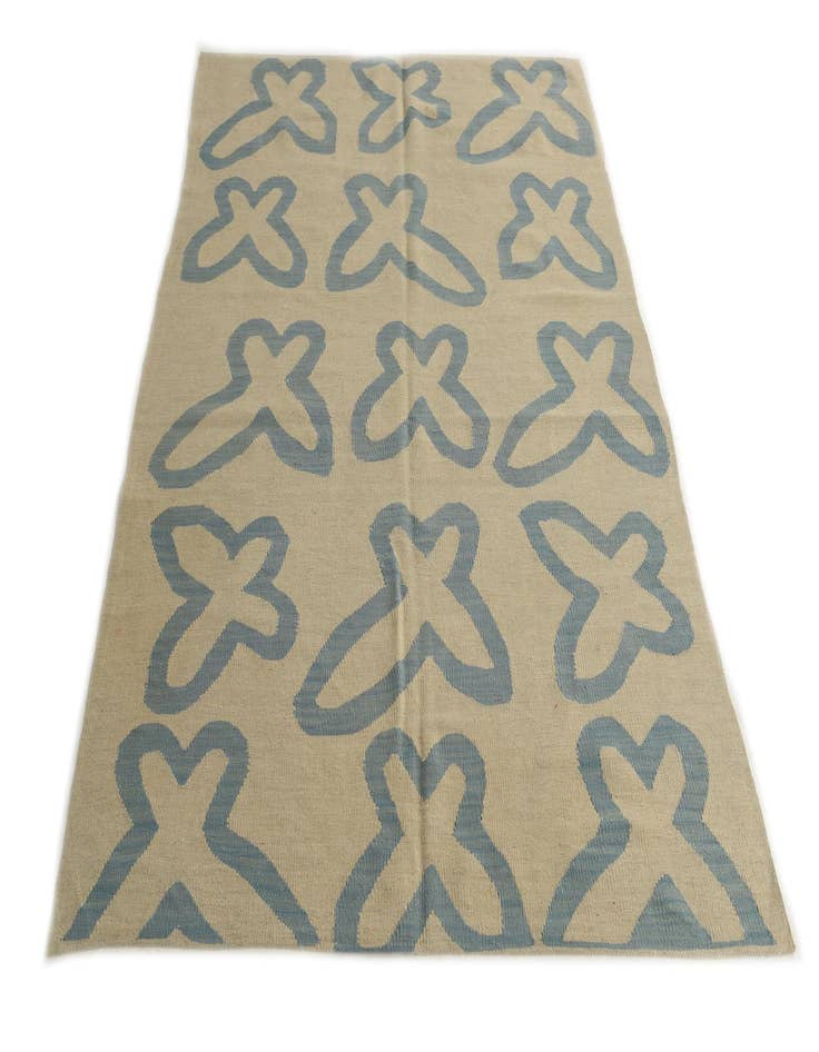 Detail image of  4' 10 x 6' 8  Hand Woven Kilim Modern Wool Rug