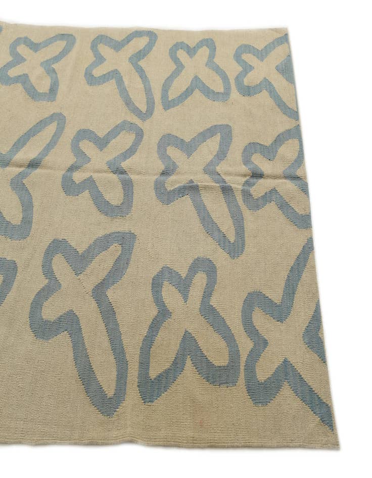 Detail image of  4' 10 x 6' 8  Hand Woven Kilim Modern Wool Rug