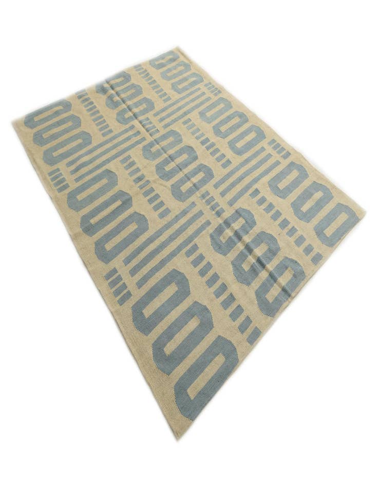 Detail image of  6' 1 x 7' 8  Hand Woven Kilim Modern Wool Rug