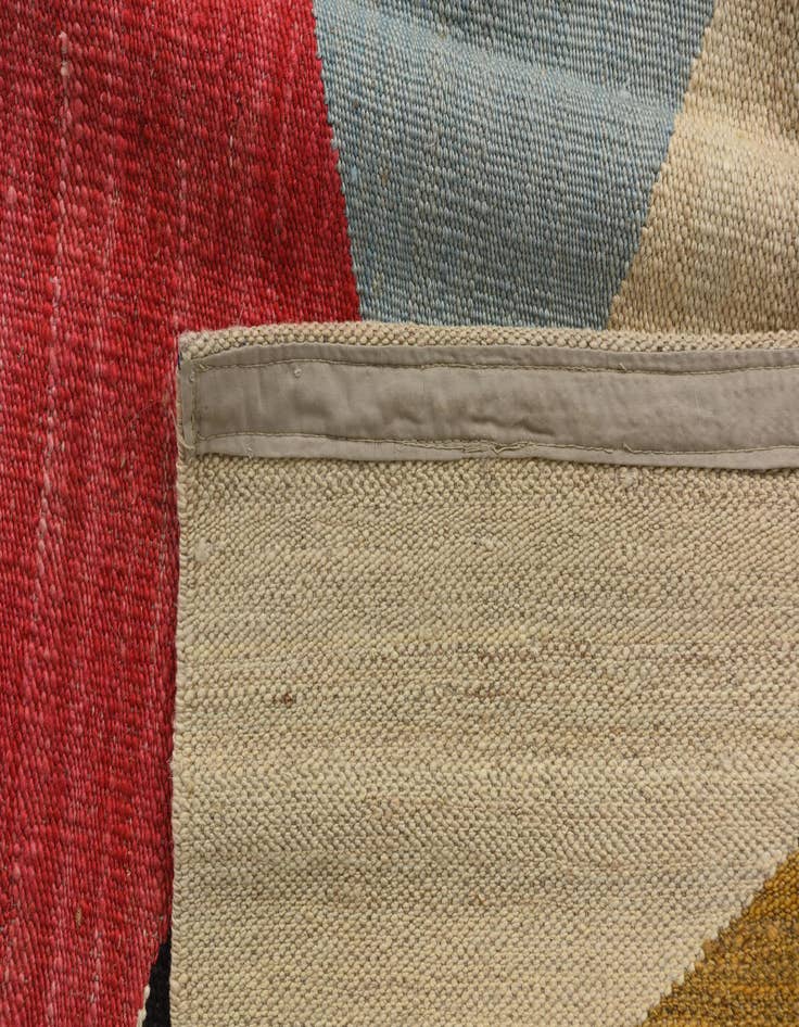 Detail image of  4' 2 x 5' 9  Hand Woven Kilim Modern Wool Rug