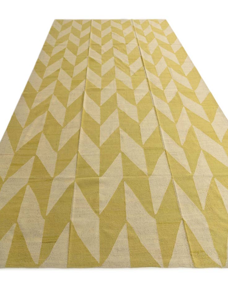 Detail image of  10' 9 x 13' 1  Hand Woven Kilim Modern Wool Rug