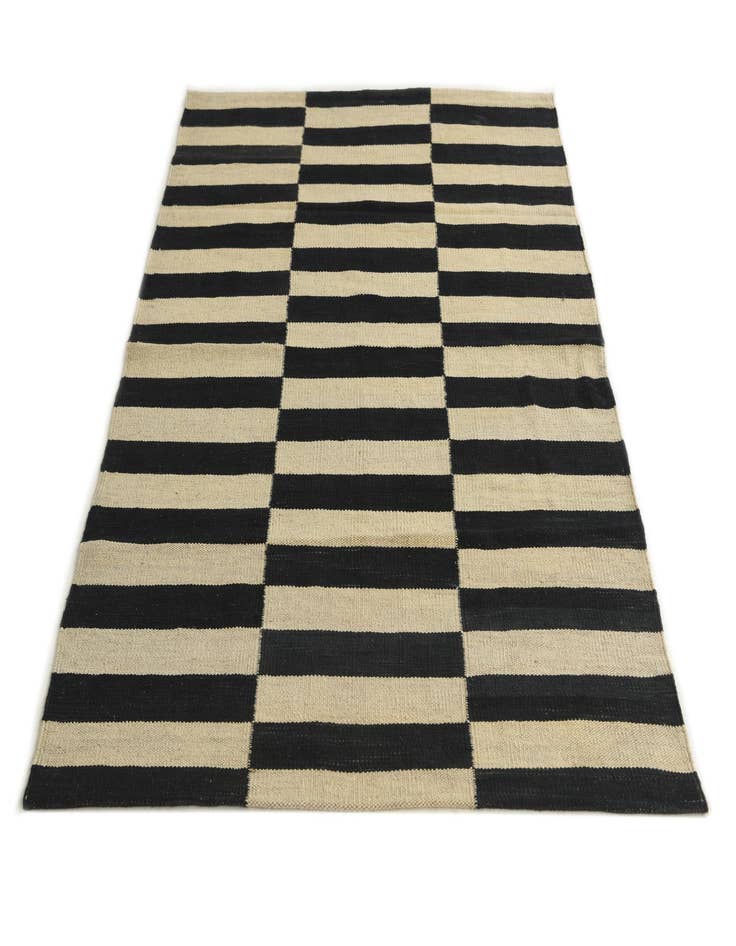 Detail image of  3' 5 x 4' 10  Hand Woven Kilim Modern Wool Rug