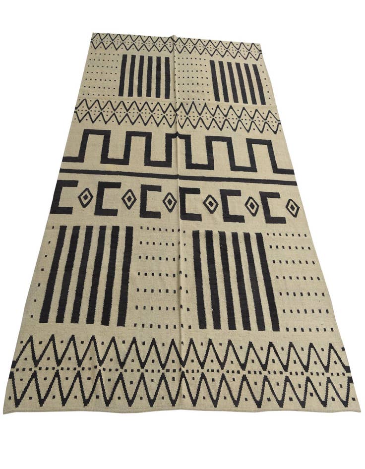 Detail image of  7' 2 x 9' 9  Hand Woven Kilim Modern Wool Rug