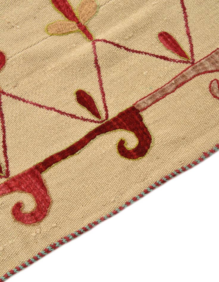 Detail image of  4' 9 x 7'  Hand Woven Kilim Modern Wool Rug