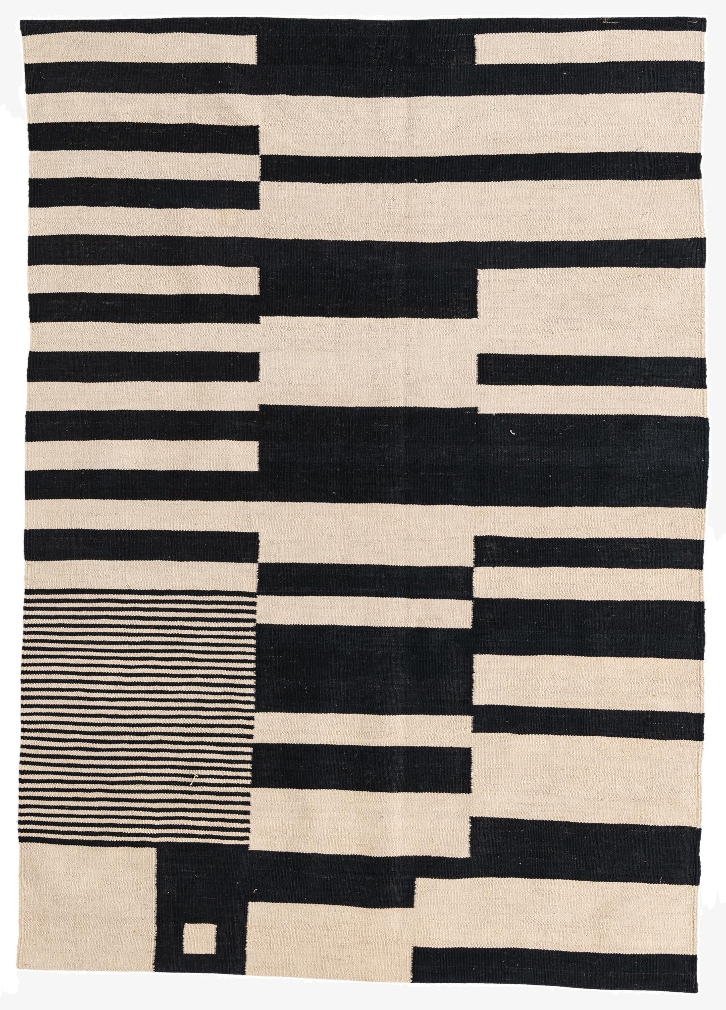  4' 8 x 6' 7  Hand Woven Kilim Modern Wool Rug