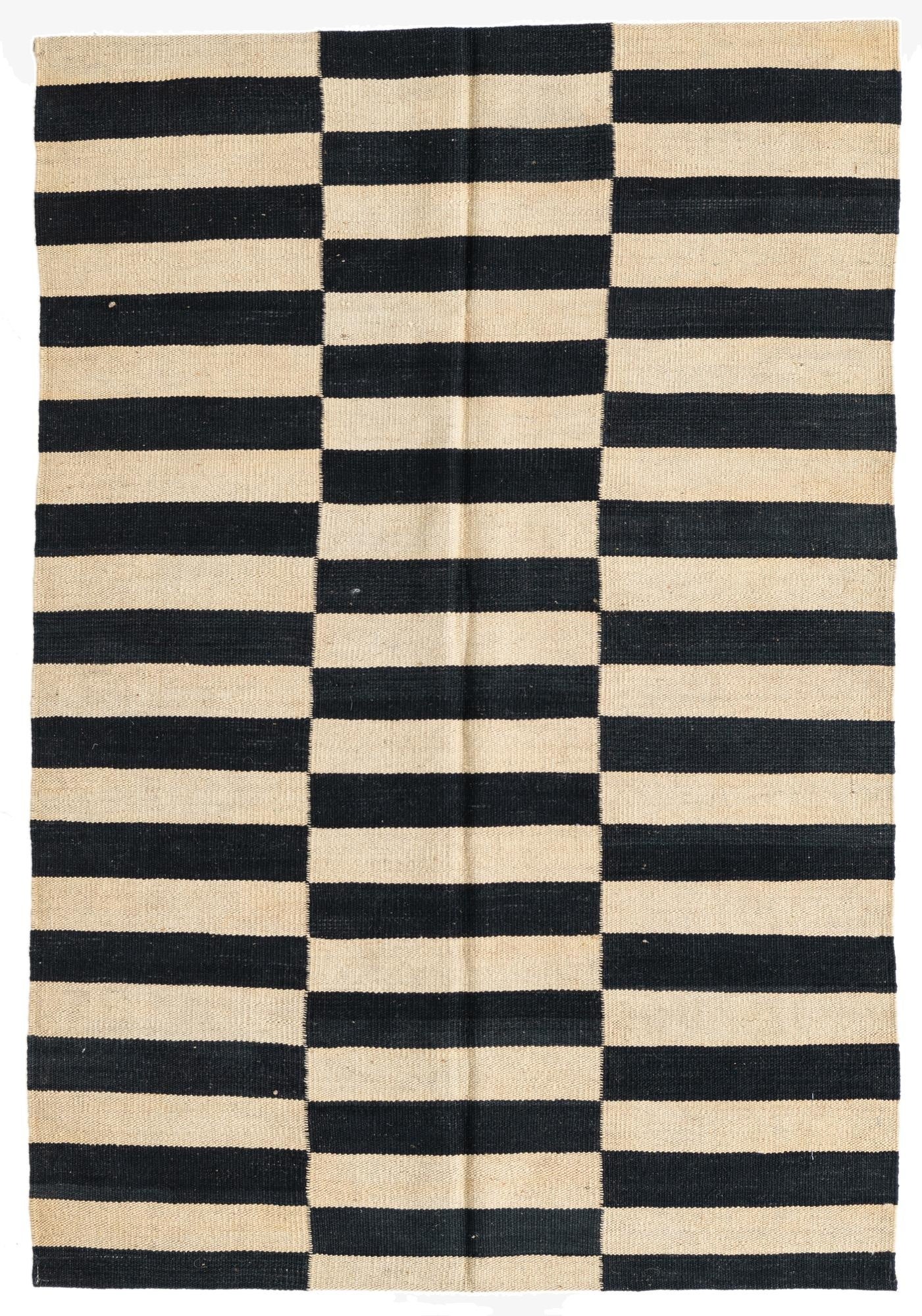  3' 4 x 4' 10  Hand Woven Kilim Modern Wool Rug