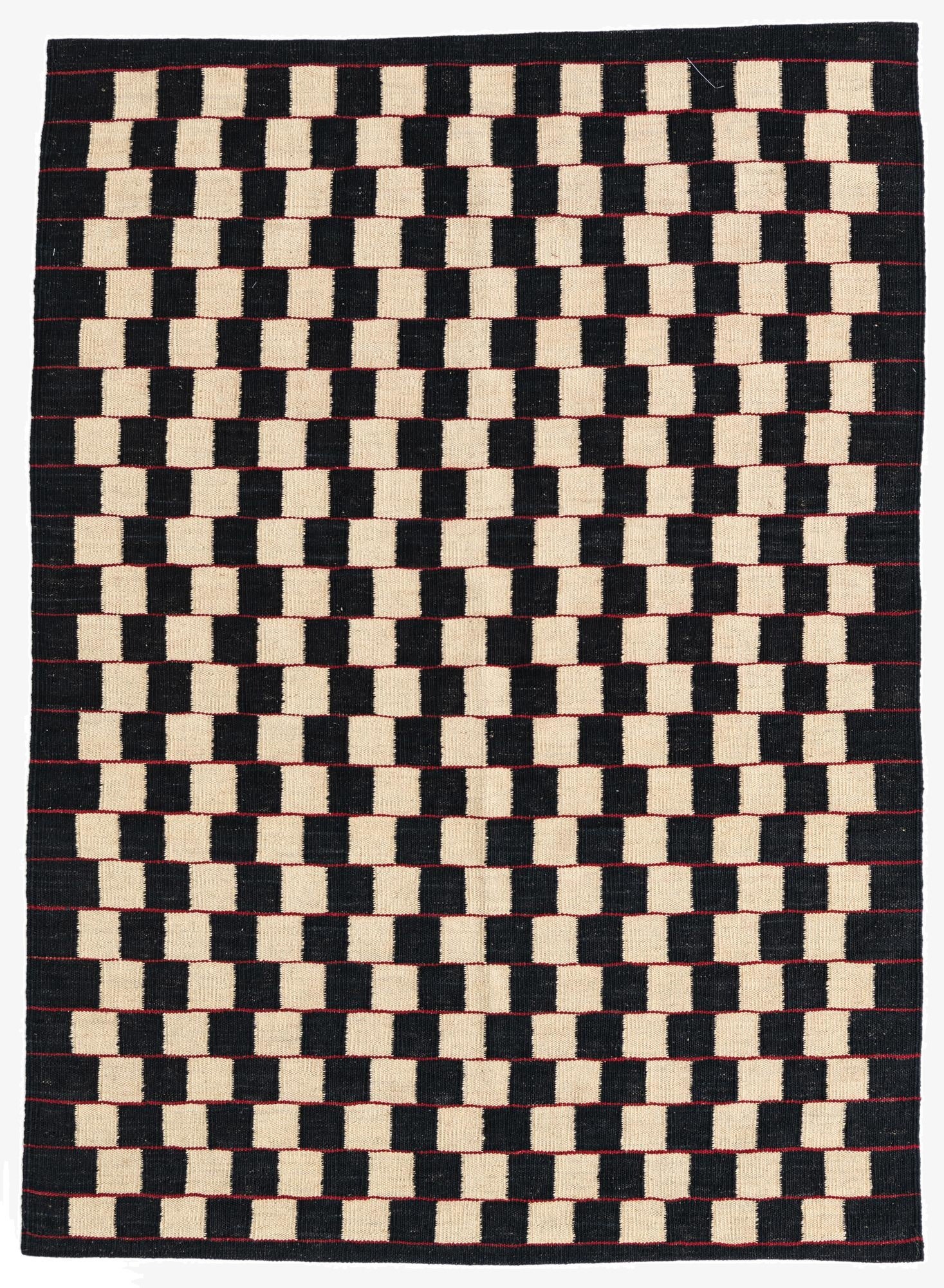  4' 2 x 5' 9  Hand Woven Kilim Modern Wool Rug