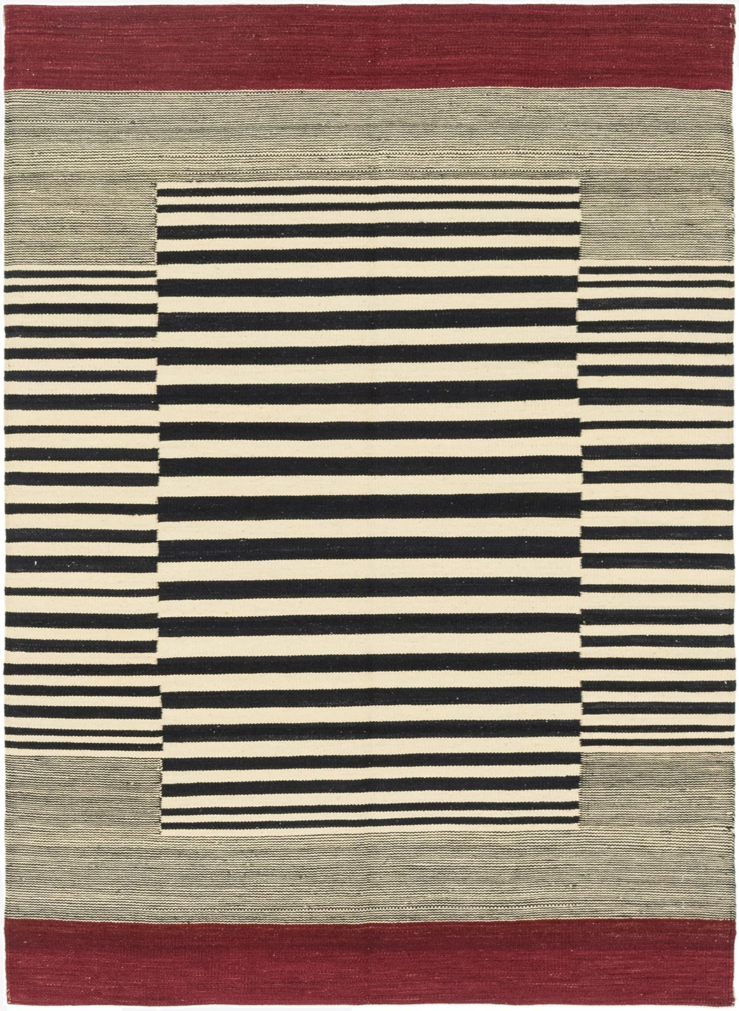  4' 2 x 5' 10  Hand Woven Kilim Modern Wool Rug