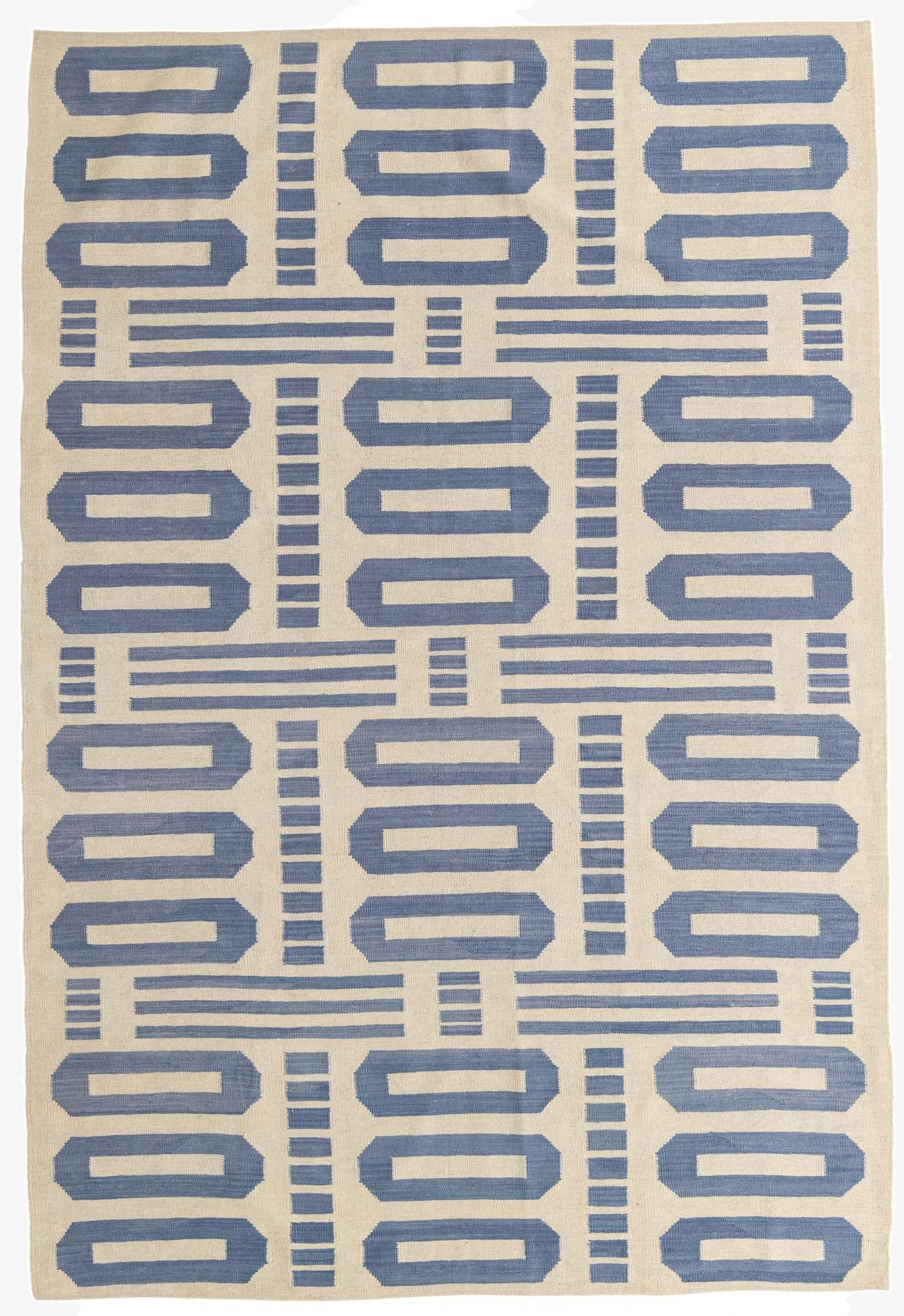  6' 7 x 9' 8  Hand Woven Kilim Modern Wool Rug