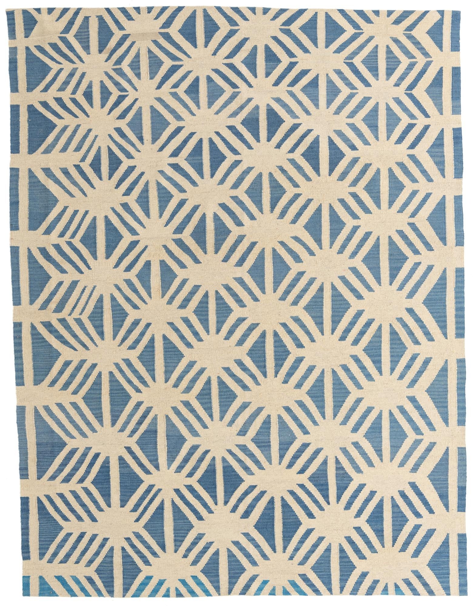  7' 3 x 9' 5  Hand Woven Kilim Modern Wool Rug