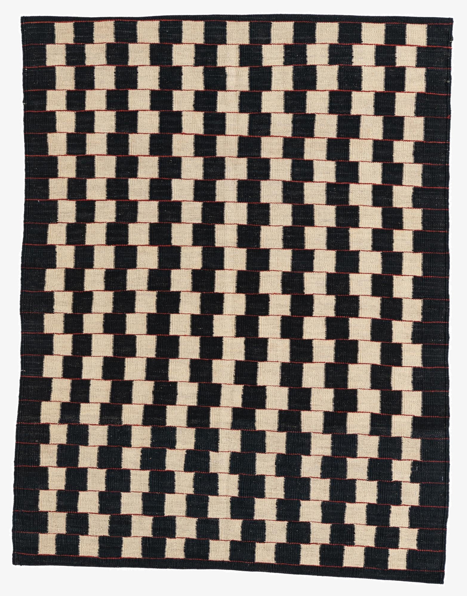  4' 4 x 5' 7  Hand Woven Kilim Modern Wool Rug