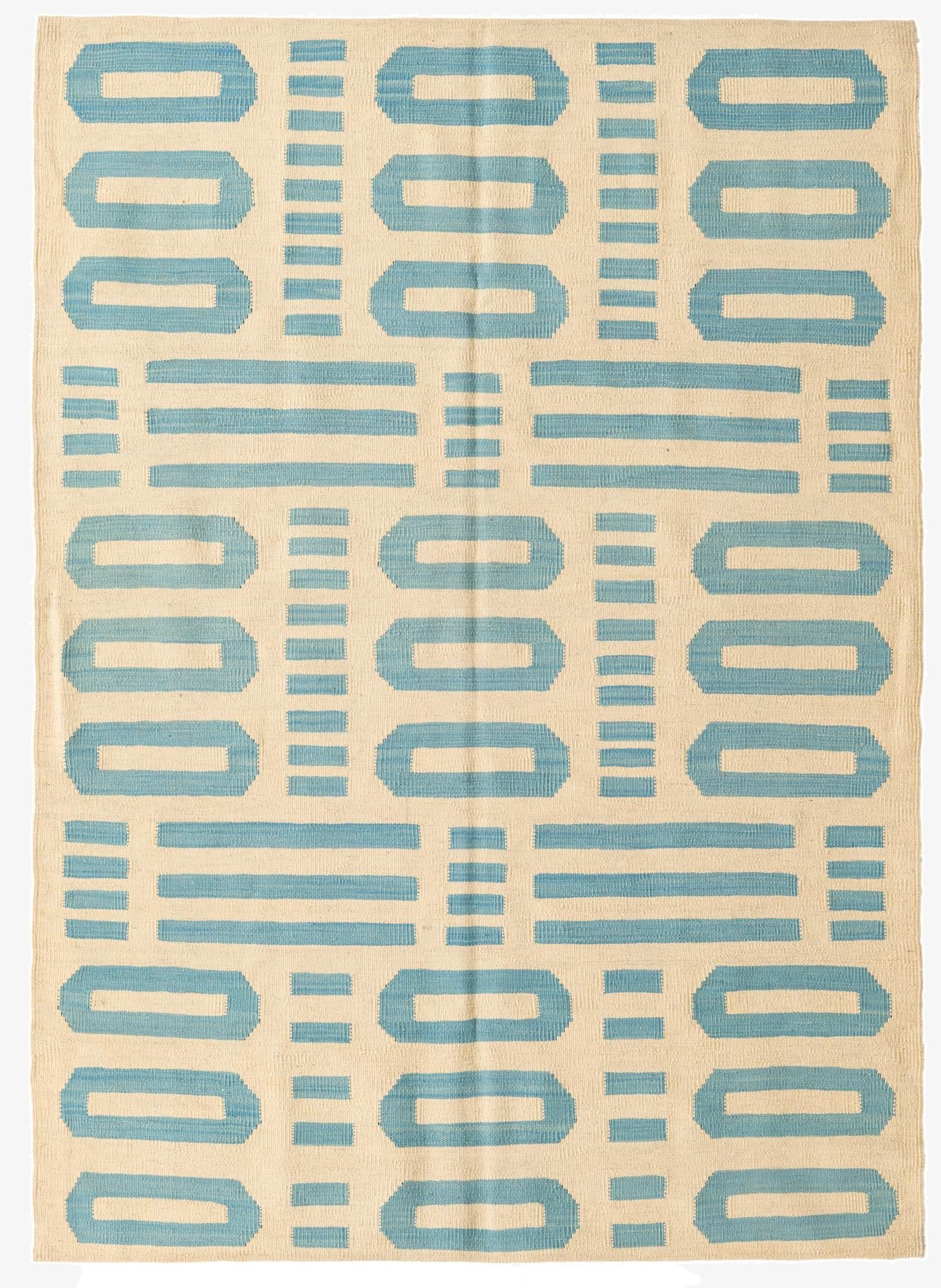  4' 9 x 6' 7  Hand Woven Kilim Modern Wool Rug