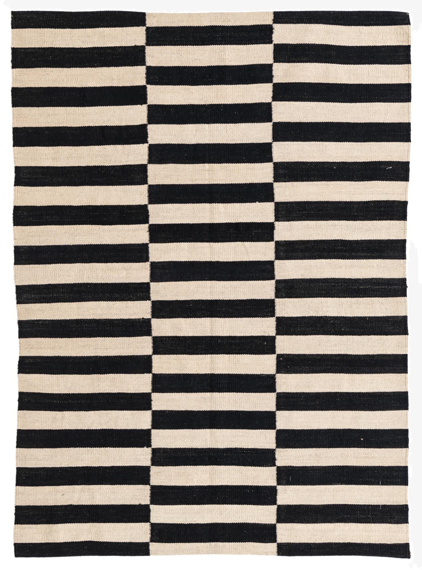  4' x 5' 6  Hand Woven Kilim Modern Wool Rug