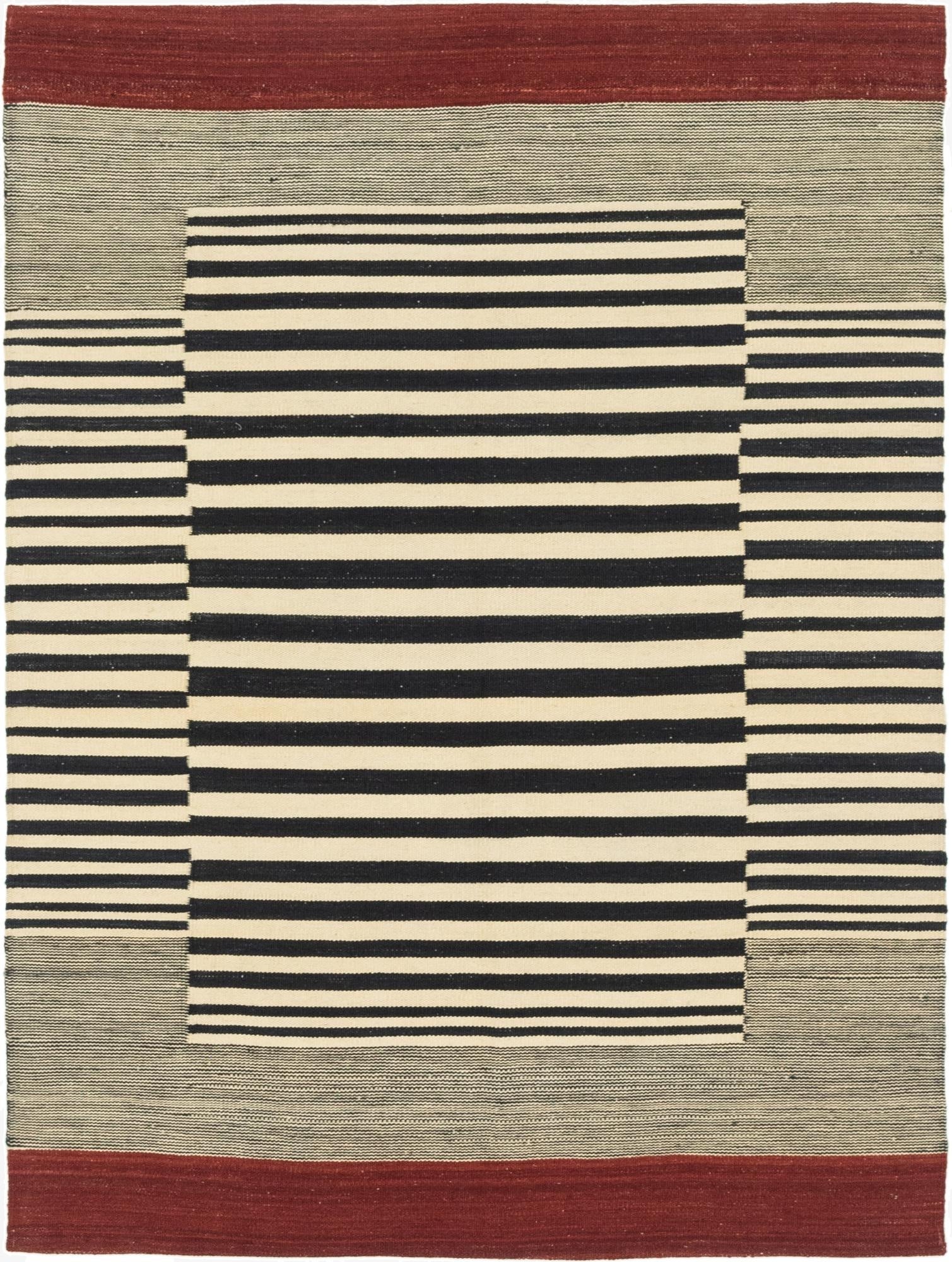  4' 4 x 5' 9  Hand Woven Kilim Modern Wool Rug