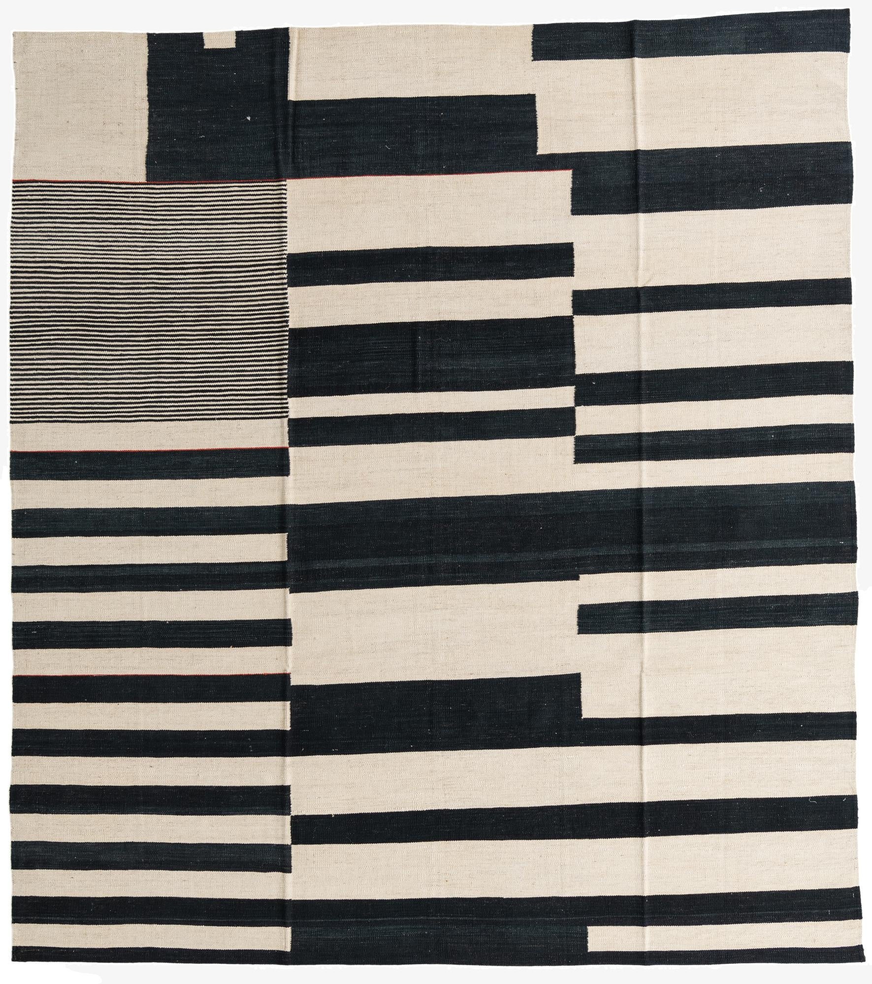  8' 7 x 9' 6  Hand Woven Kilim Modern Wool Rug