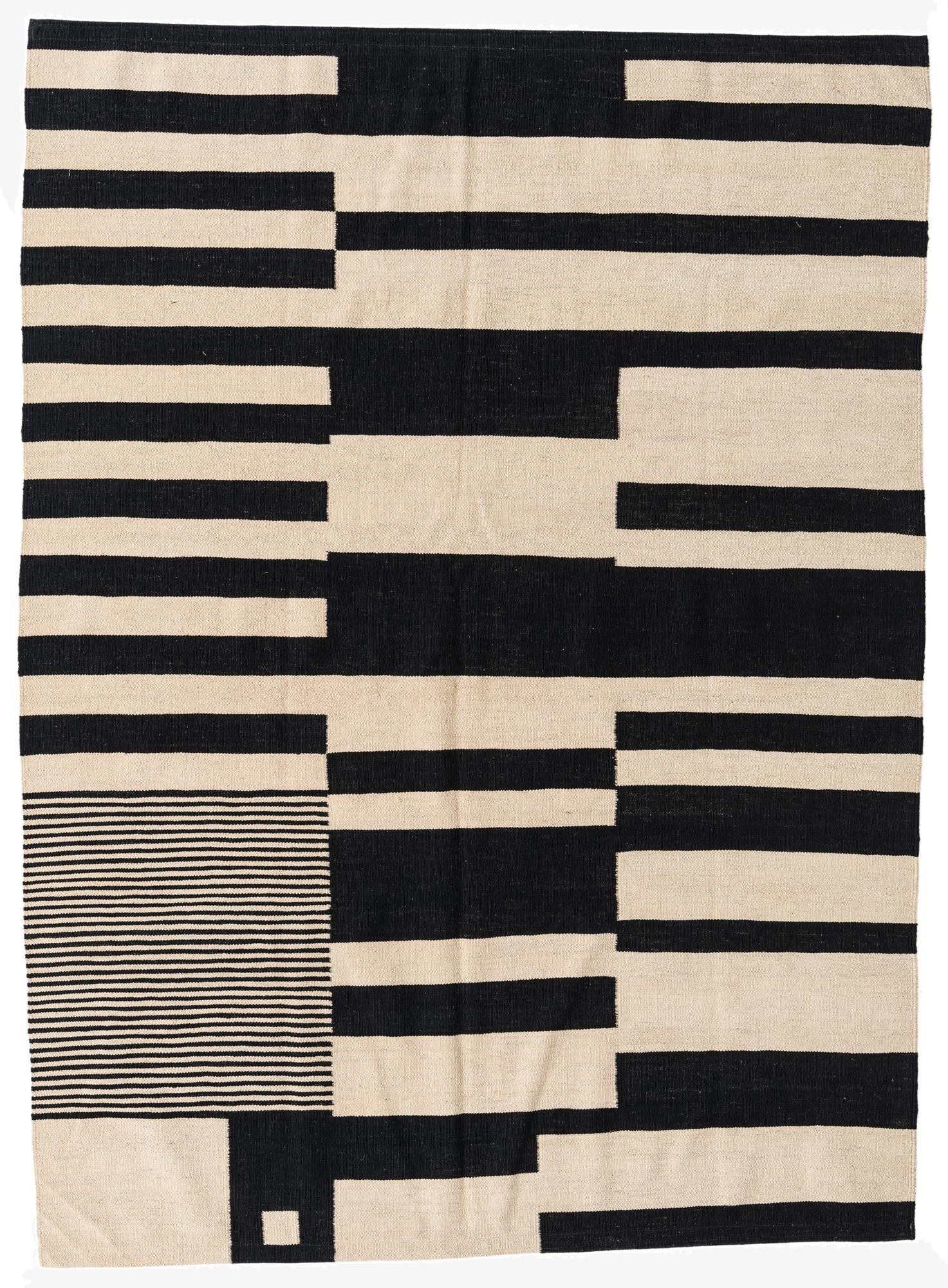  5' 9 x 7' 9  Hand Woven Kilim Modern Wool Rug