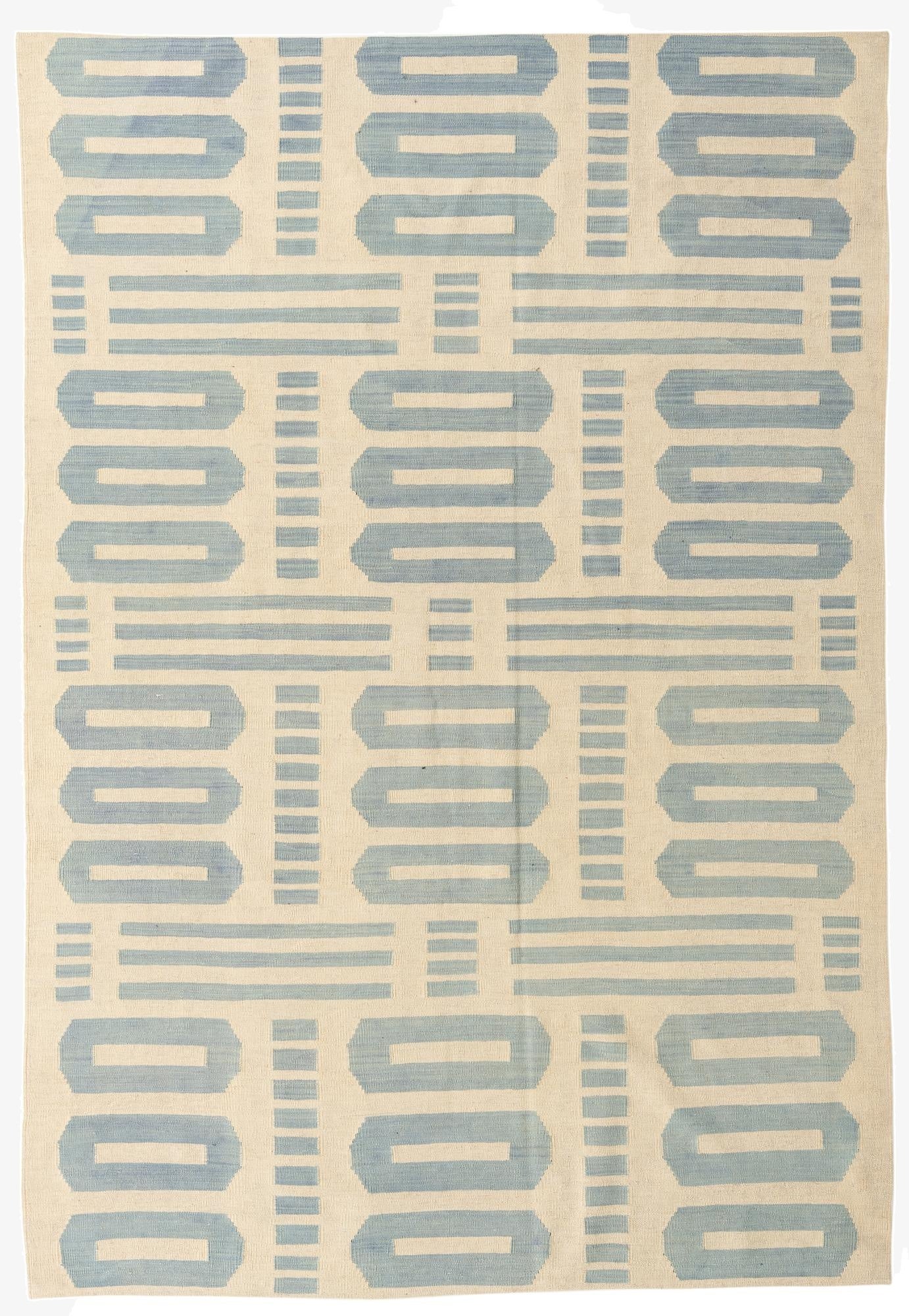  6' 6 x 9' 5  Hand Woven Kilim Modern Wool Rug