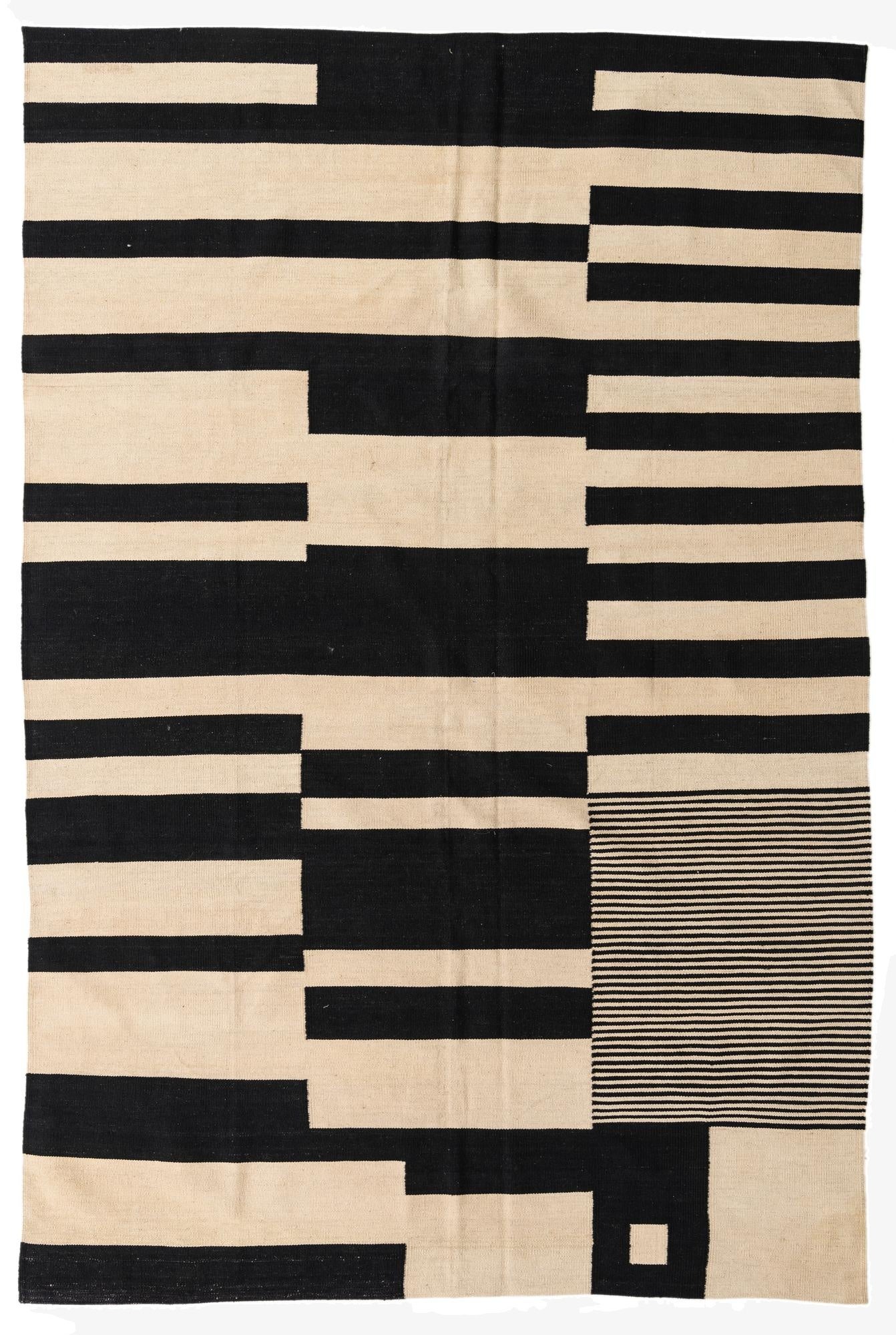  5' 7 x 10' 6  Hand Woven Kilim Modern Wool Rug