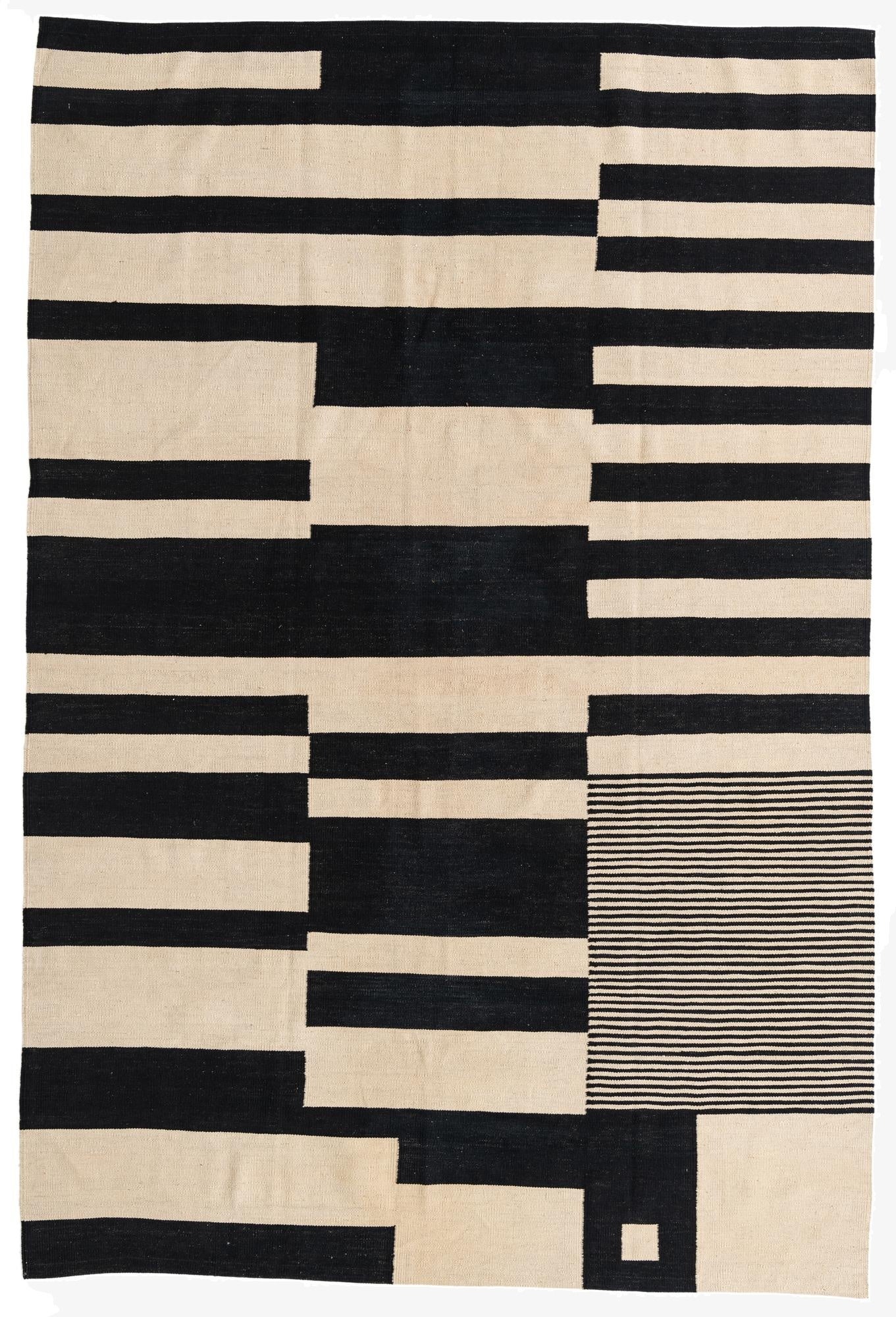  6' 7 x 9' 10  Hand Woven Kilim Modern Wool Rug