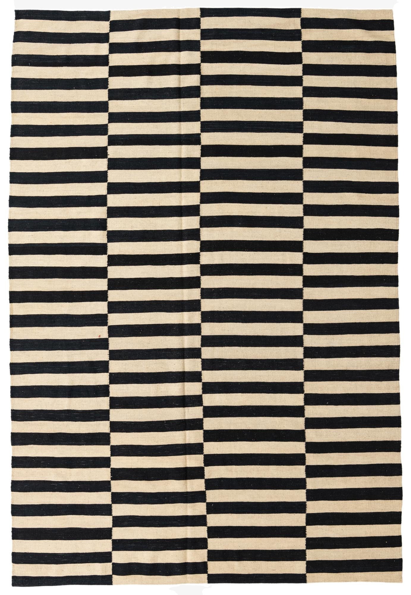  6' 7 x 9' 9  Hand Woven Kilim Modern Wool Rug