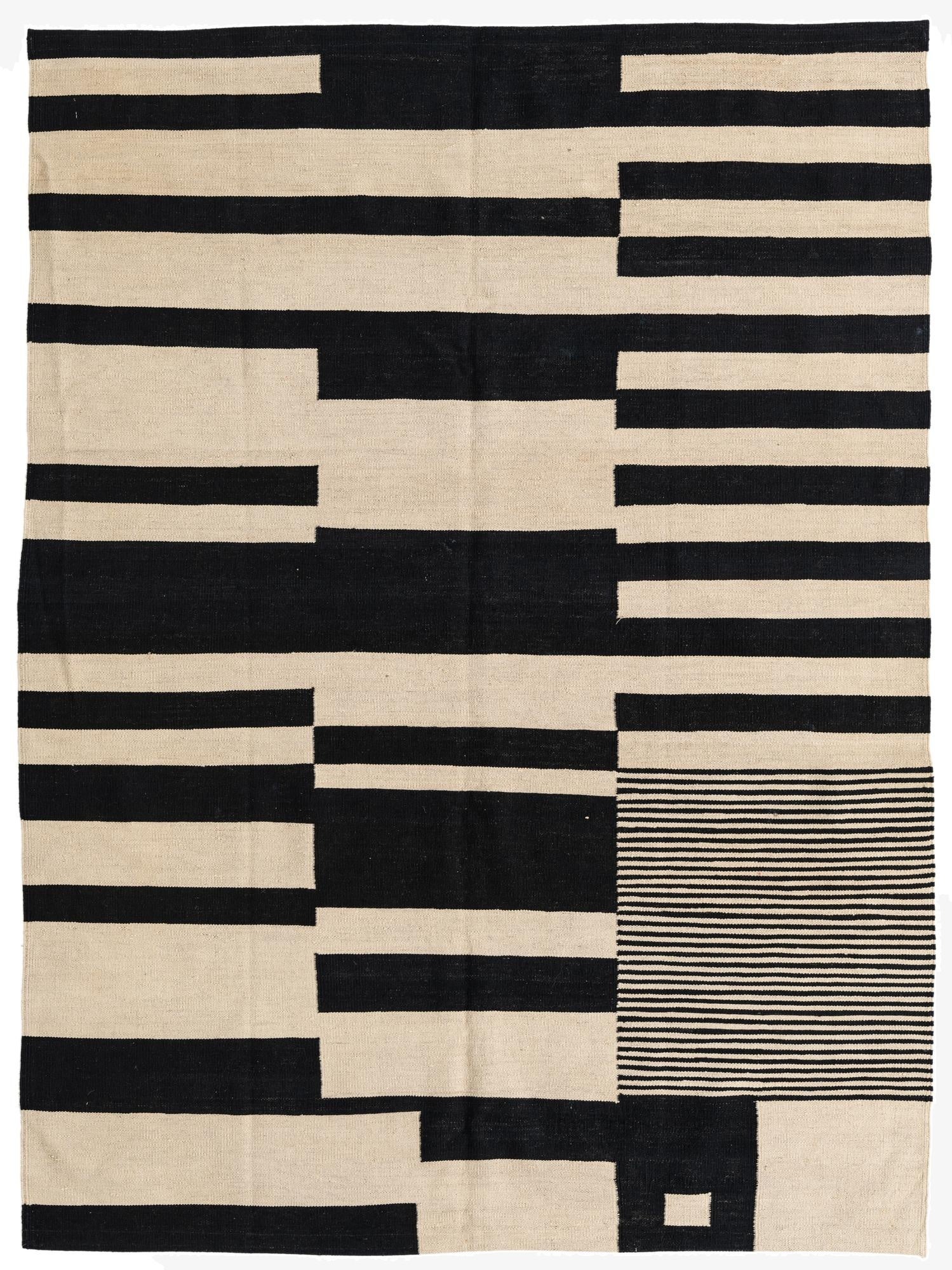  5' 9 x 7' 10  Hand Woven Kilim Modern Wool Rug