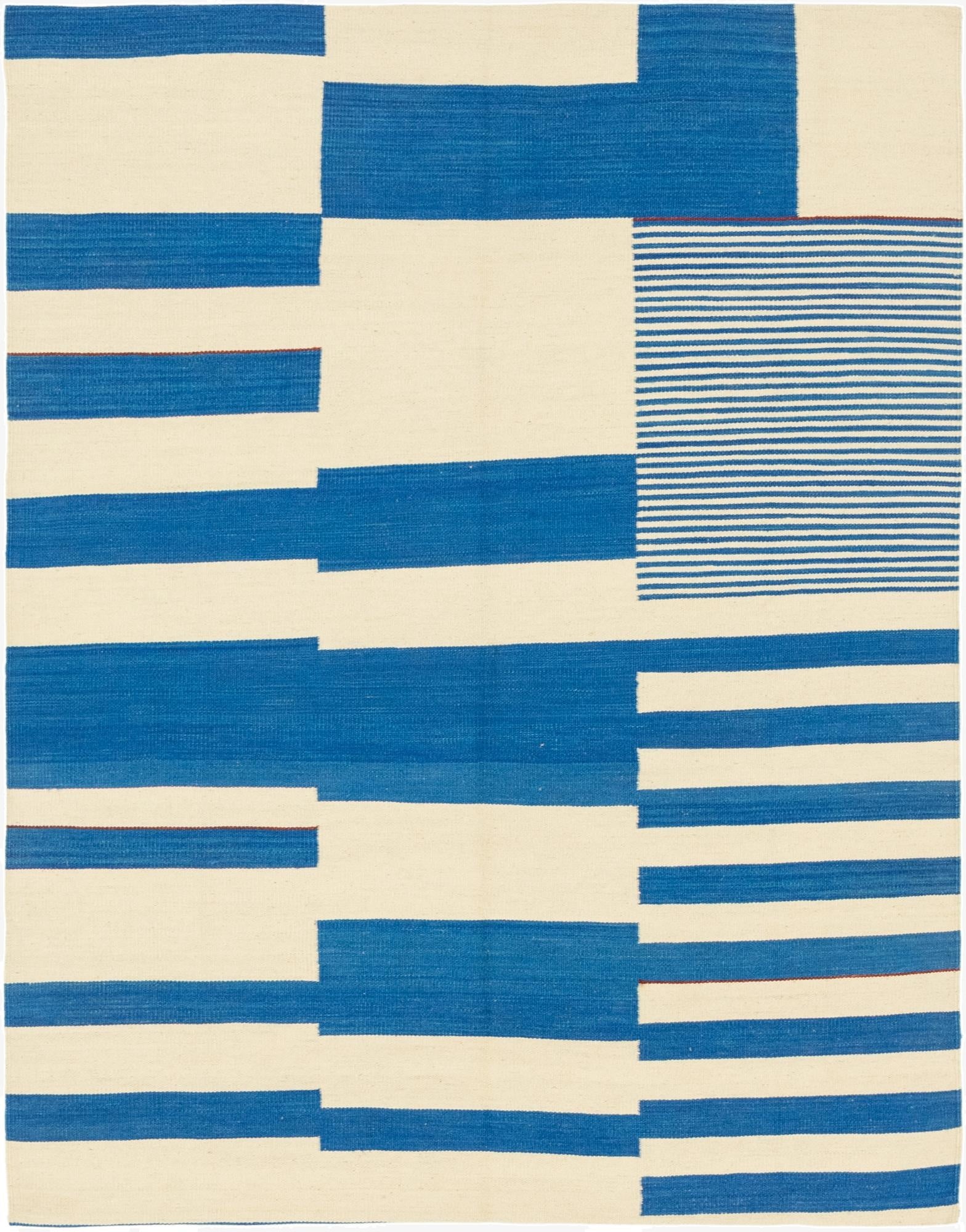  4' 10 x 6' 3  Hand Woven Kilim Modern Wool Rug