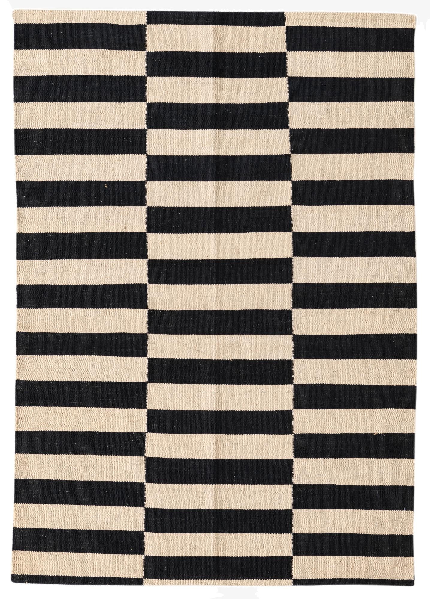  3' 4 x 4' 9  Hand Woven Kilim Modern Wool Rug