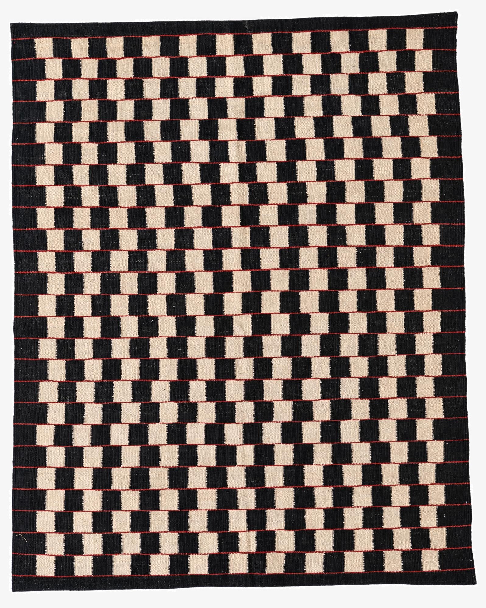  5' x 6' 4  Hand Woven Kilim Modern Wool Rug