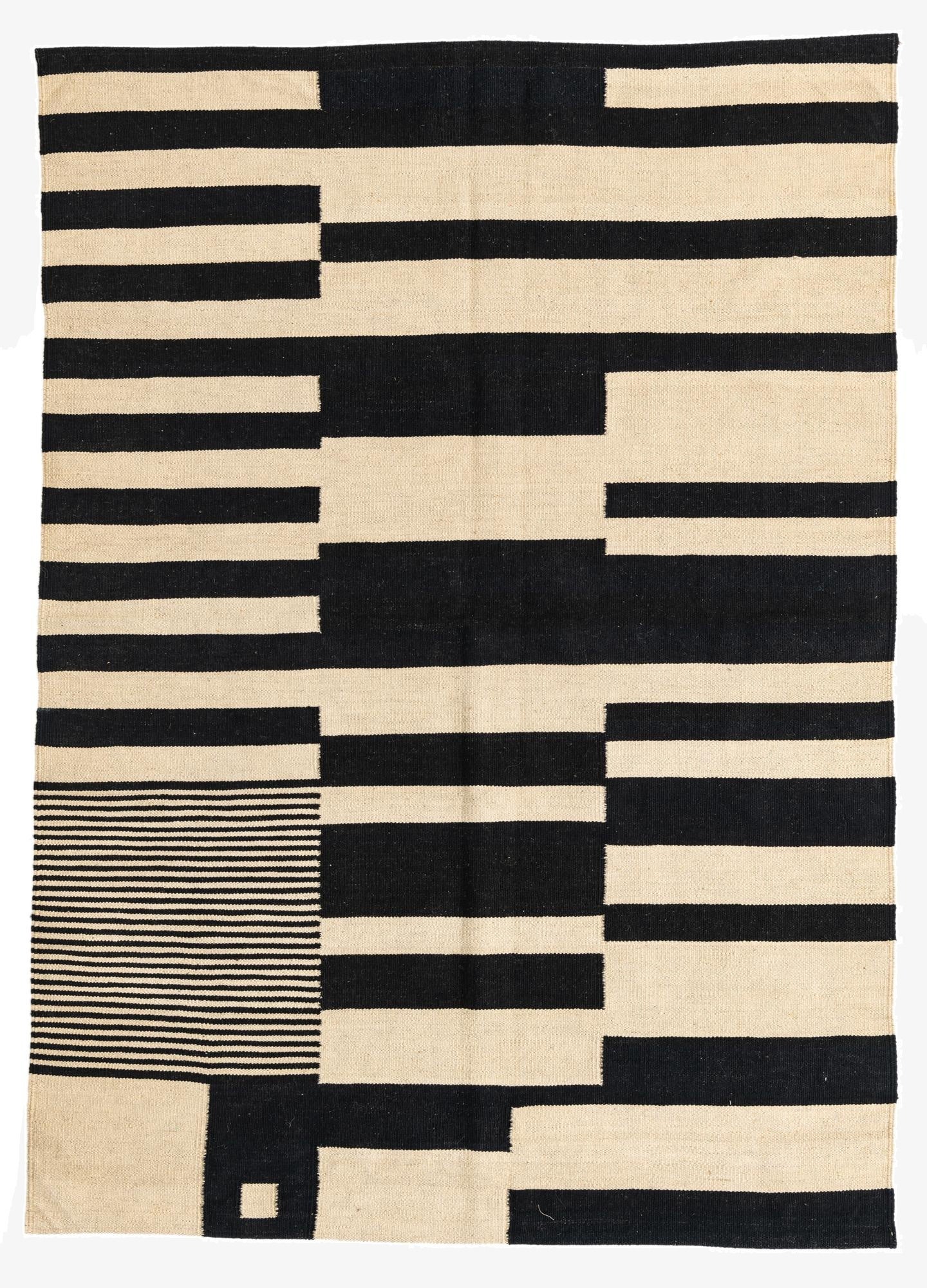  4' 7 x 6' 5  Hand Woven Kilim Modern Wool Rug