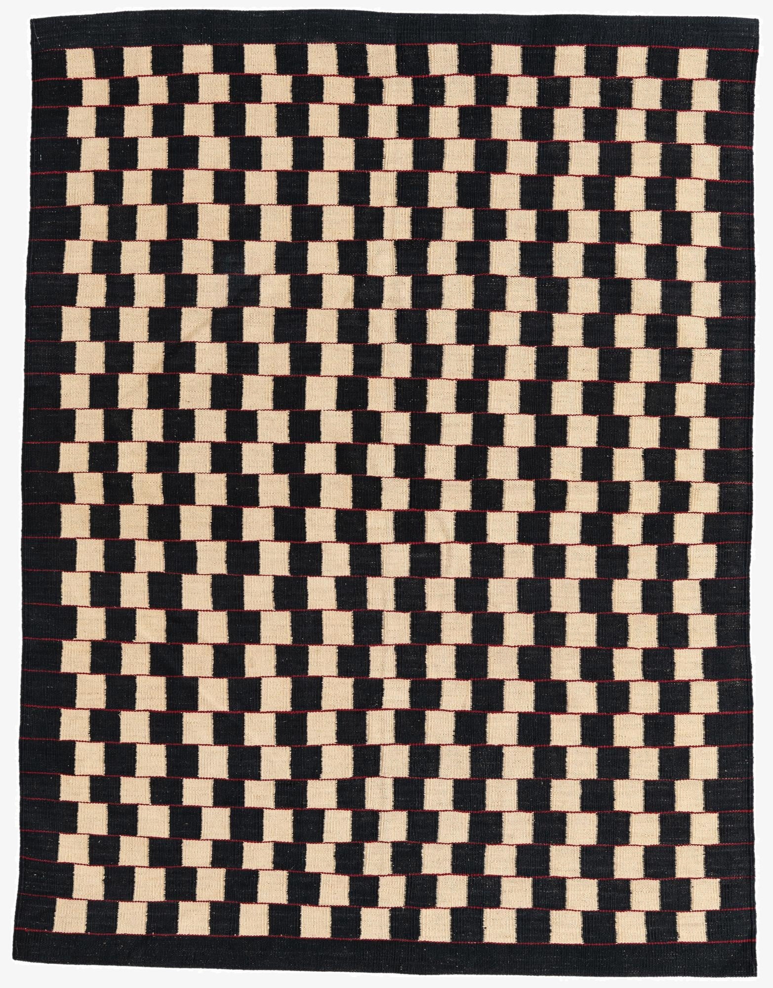  4' 10 x 6' 5  Hand Woven Kilim Modern Wool Rug