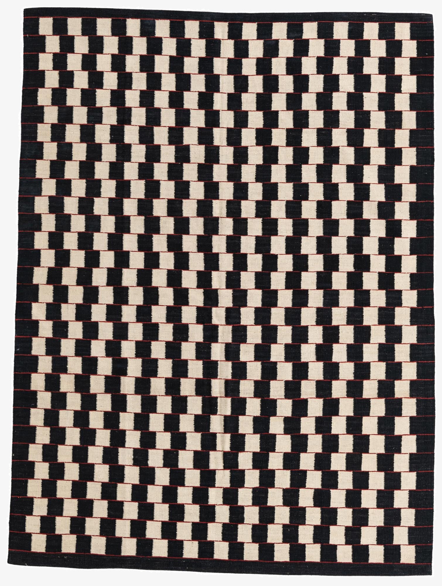  5' 8 x 7' 8  Hand Woven Kilim Modern Wool Rug