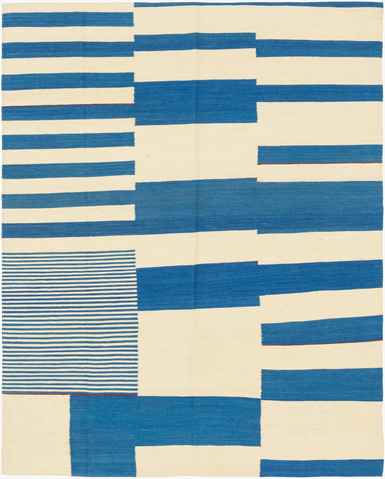  5' x 6' 4  Hand Woven Kilim Modern Wool Rug