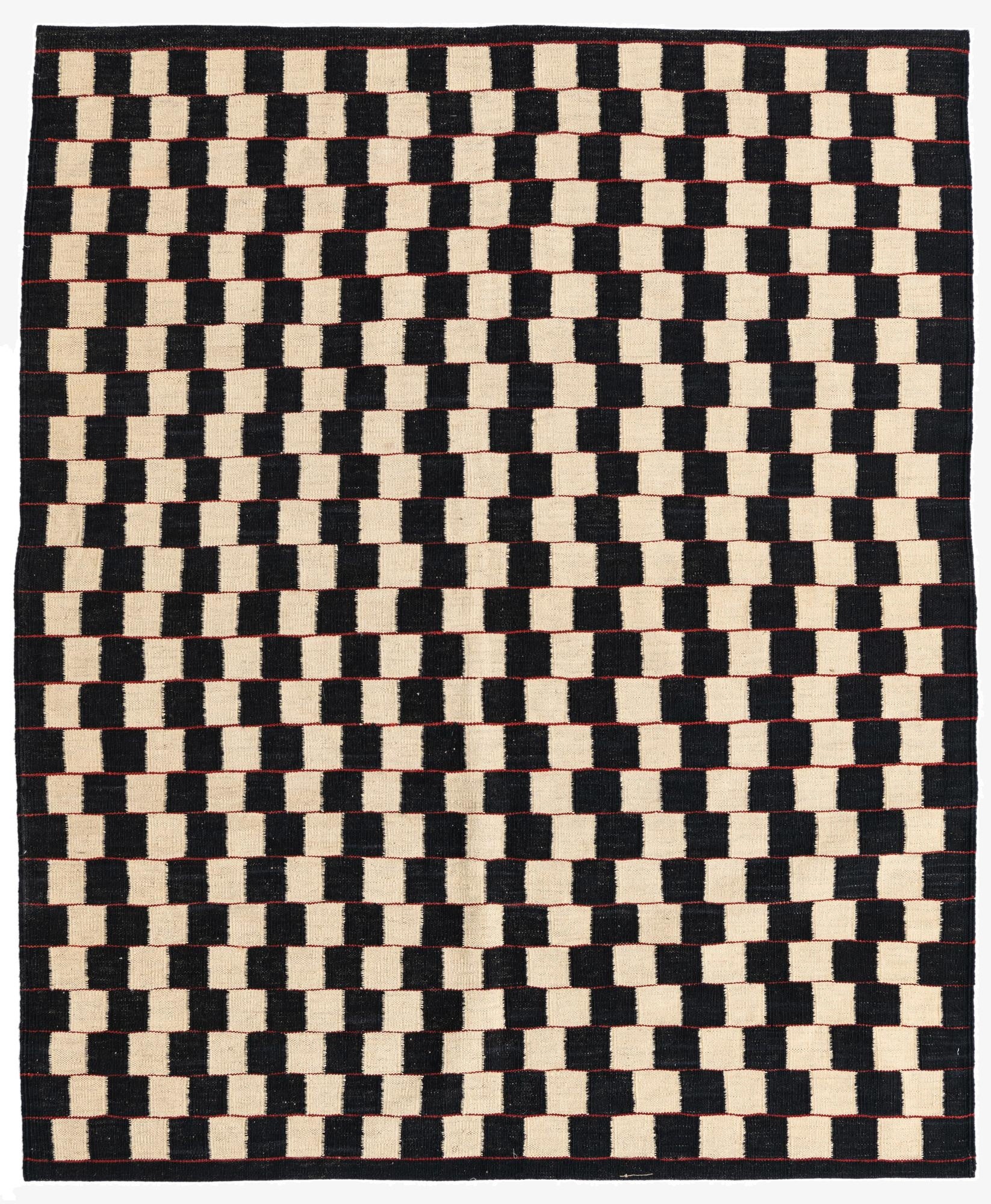 5' 3 x 6' 3  Hand Woven Kilim Modern Wool Rug